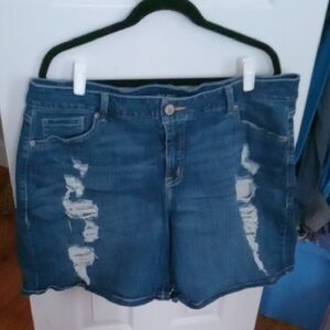 Distressed Denim Shorts